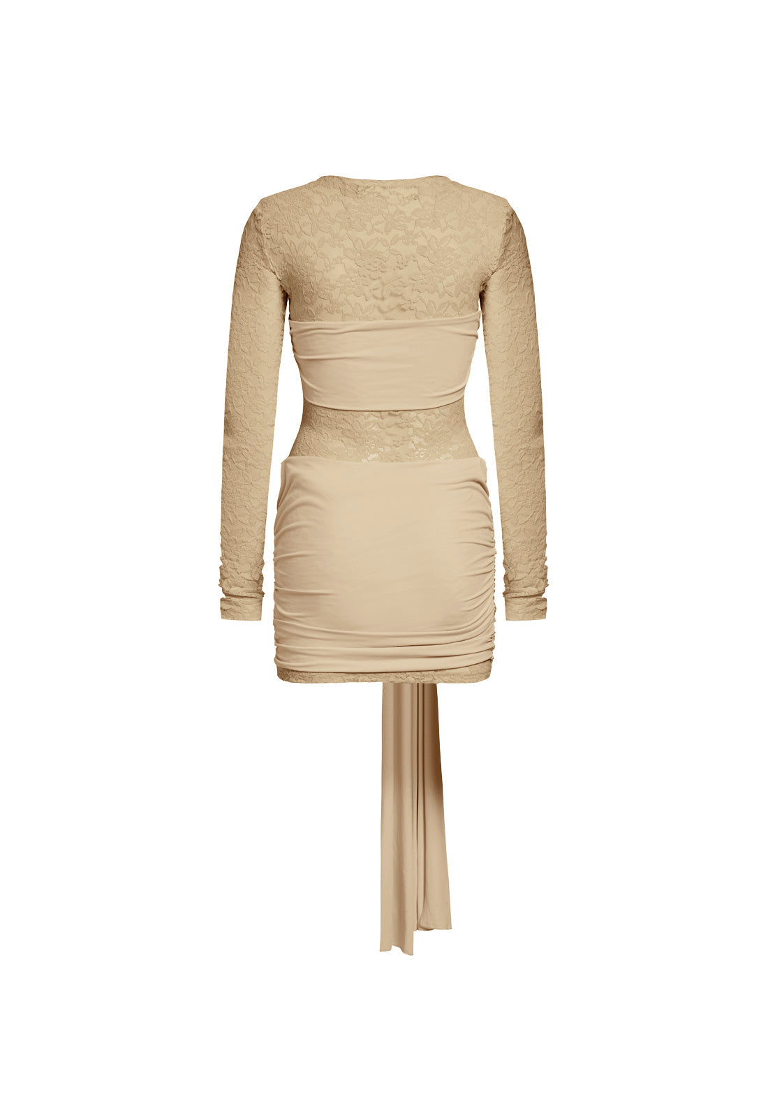 GECE YARISI MİNİ ELBİSE - BADEM