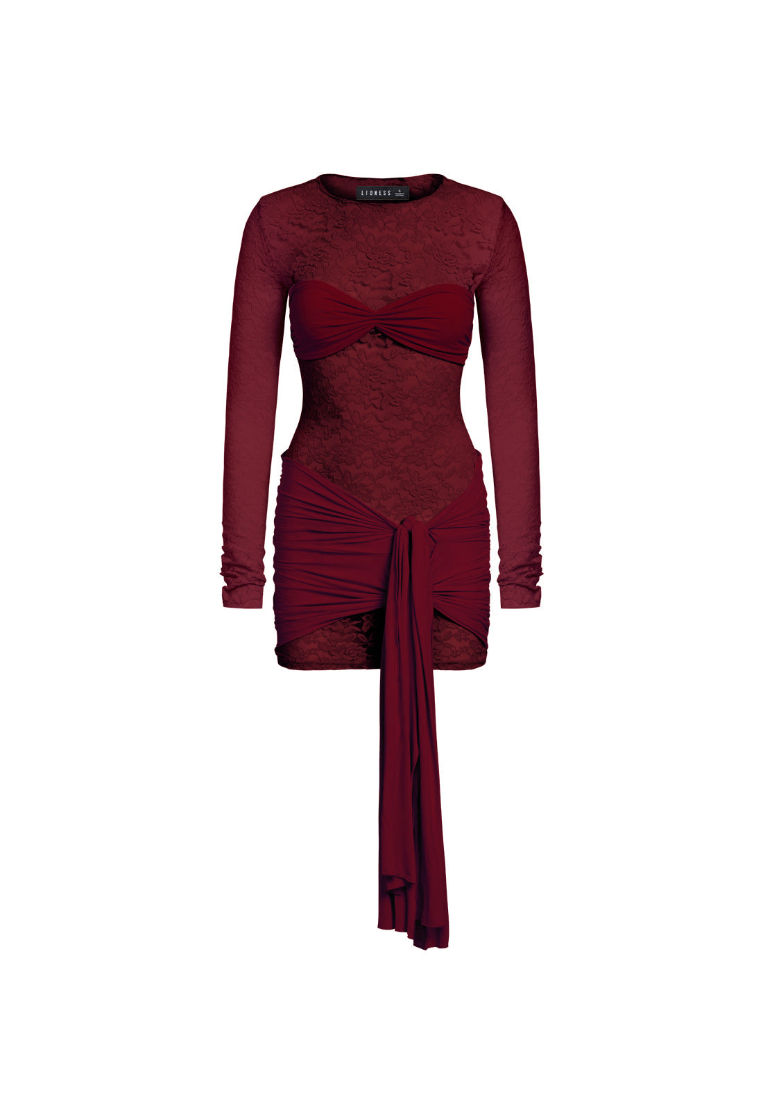 GECE YARISI MİNİ ELBİSE - GARNET