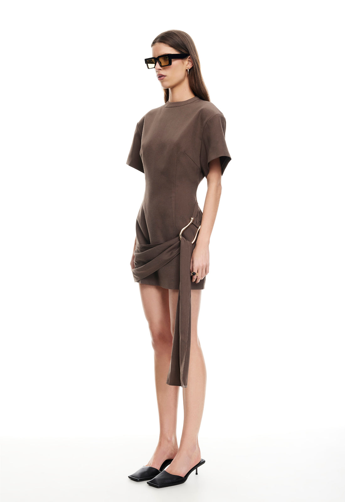 MARTINI MINI ELBISE - ÇIKOLATA