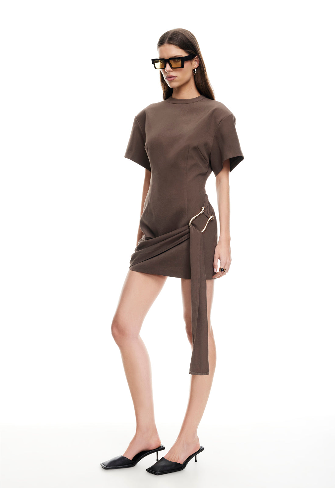 MARTINI MINI ELBISE - ÇIKOLATA